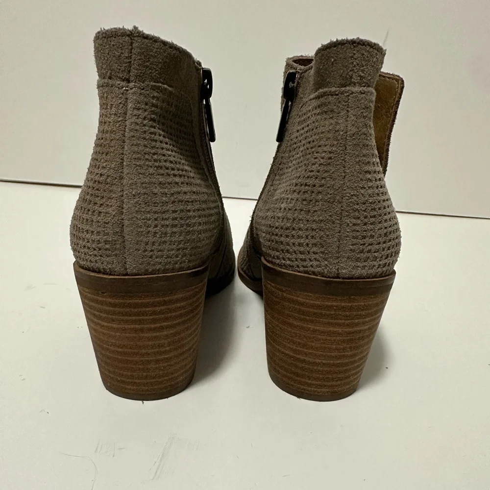 🤠 Lucky Brand Ponic Suede Western Ankle Booties - Titanium Grey (Size 6.5, NIB) - Picture 5 of 12